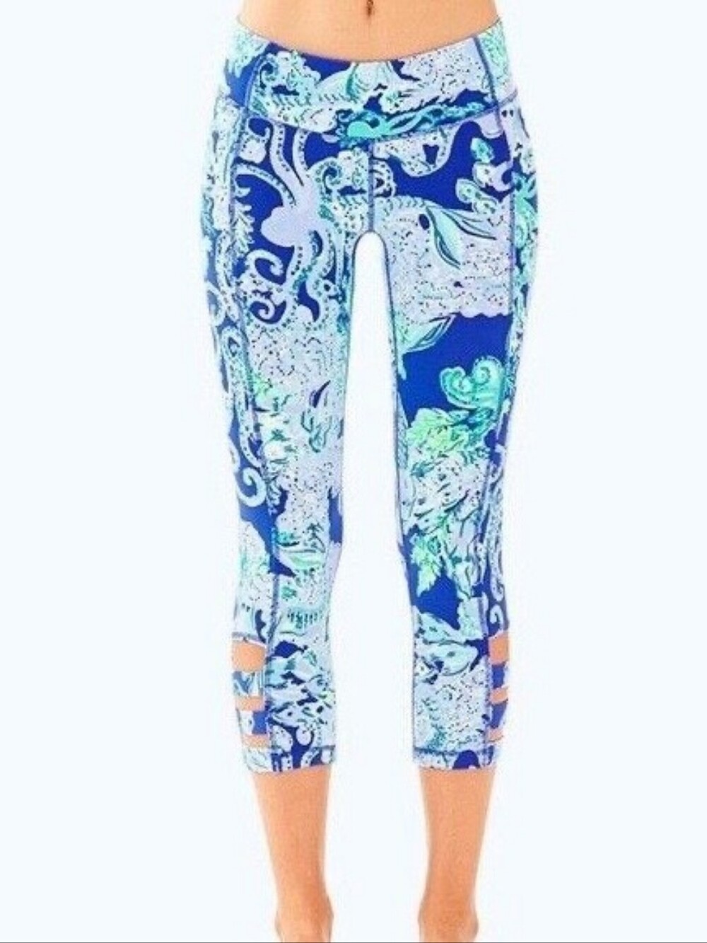 Lilly Pulitzer Luxletic Weekender cropped leggings XL Sea Sirens